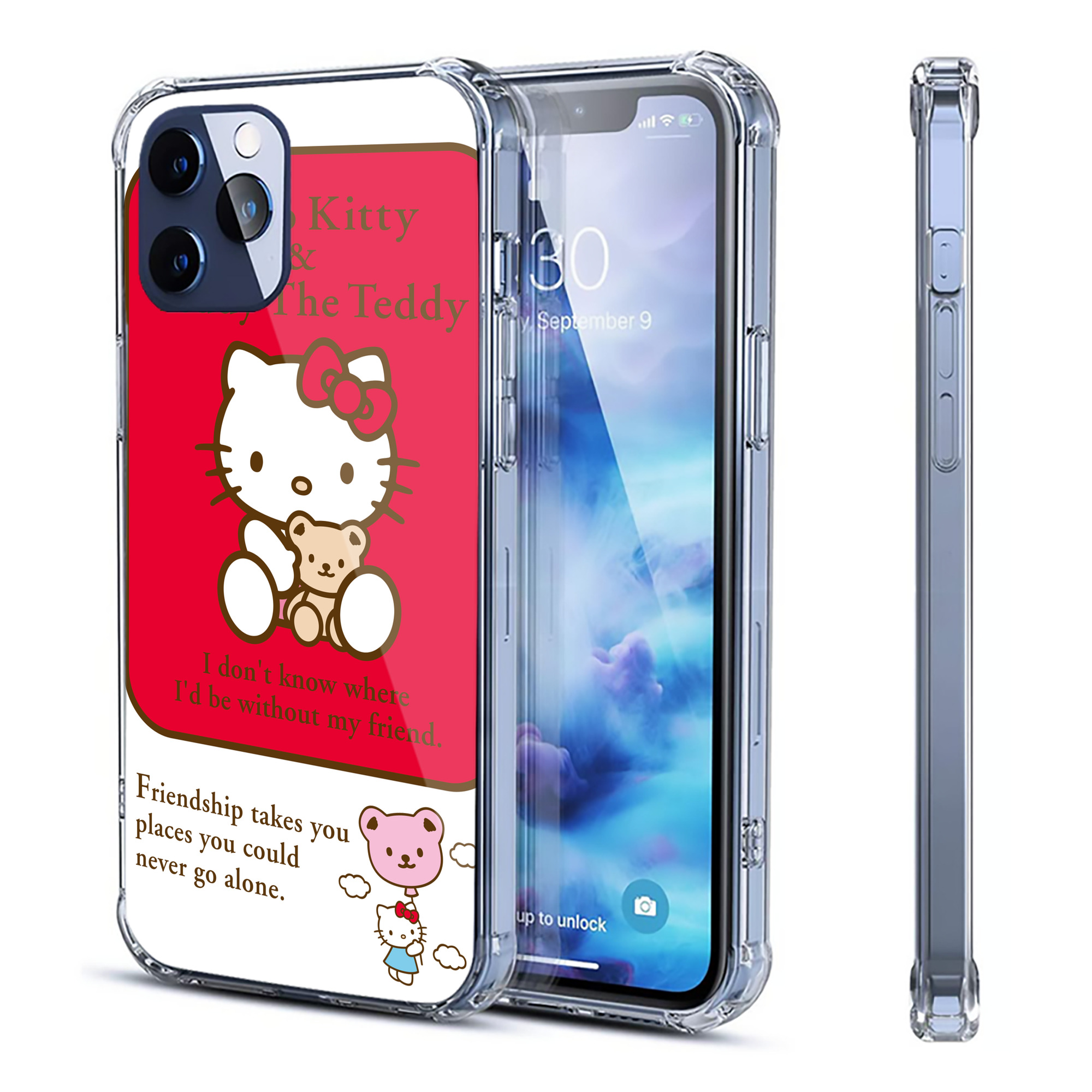 （画像用） Hello Kitty ハローキティ 【iPhone 12シリーズ対応】透明スマホケース（クリアソフトケース）